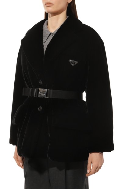 Бархатный пуховик PRADA, арт. 29Y862-1XJX-F0002-212, фото 3