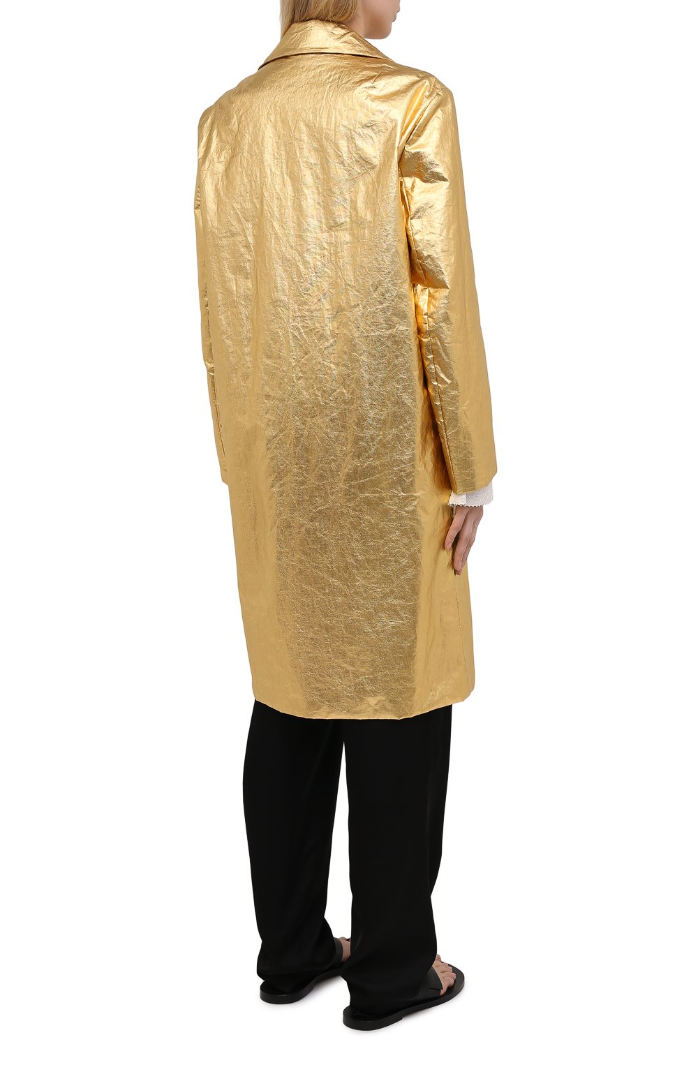 Льняное пальто DRIES VAN NOTEN золотого цвета по цене 150500 руб., арт. 211-10234-2327, фото 4 Льняное пальто DRIES VAN NOTEN, арт. 211-10234-2327, фото 4