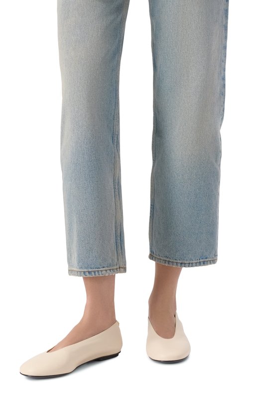 Кожаные балетки Swan Sergio Rossi B14310/MVIN14 Кремовый  B14310/MVIN14 Фото 2