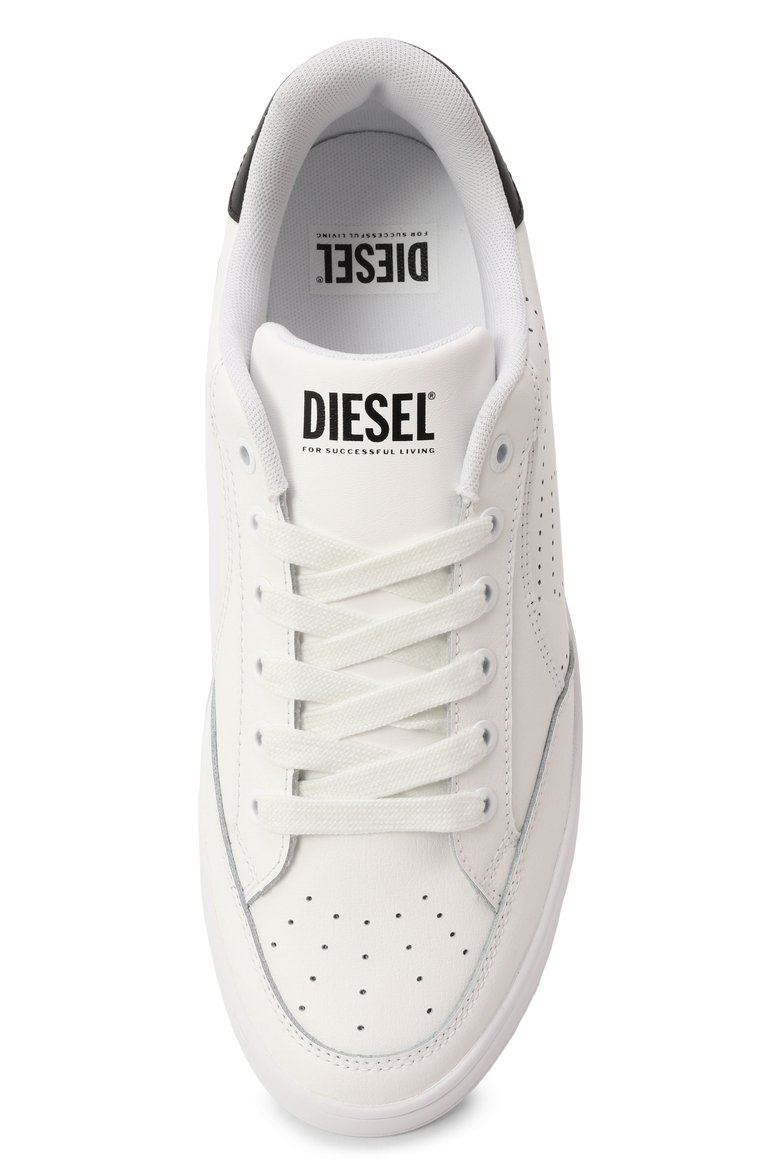 Мужские кожаные кеды s-dakota DIESEL белого цвета, арт. Y03595/P0476 | Фото 7 (Подошва: Массивная; Материал внешний: Натуральная кожа; Материал внутренний: Текстиль; Материал утеплителя: Без утеплителя; Кросс-КТ: Низкие; Стили: Классический)