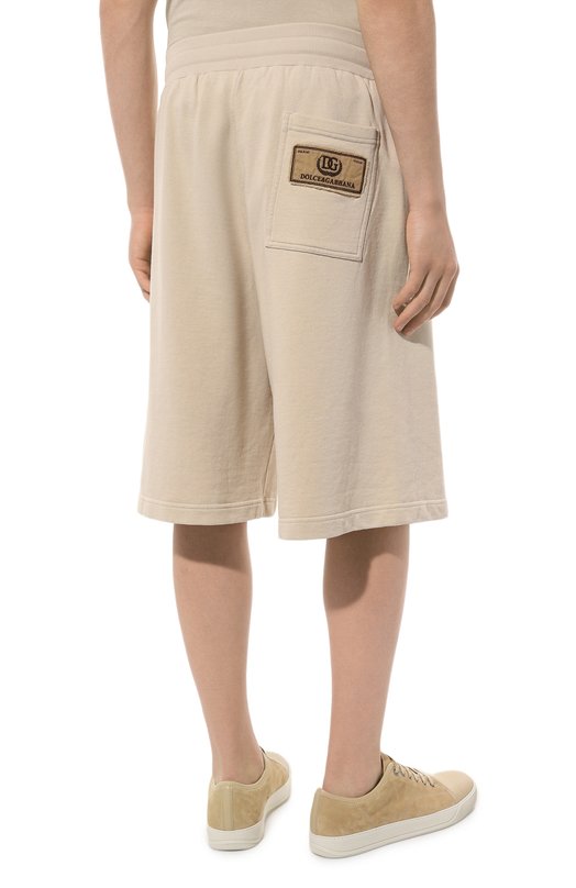 Хлопковые шорты Dolce & Gabbana GP090Z/G7NQI Бежевый  GP090Z/G7NQI Фото 4