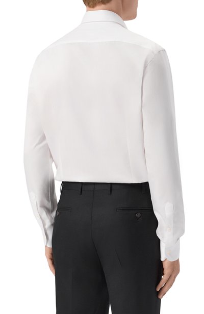 Хлопковая сорочка CANALI белого цвета по цене 38200 руб., арт. CCLX018/GD03710, фото 4 Хлопковая сорочка CANALI, арт. CCLX018/GD03710, фото 4