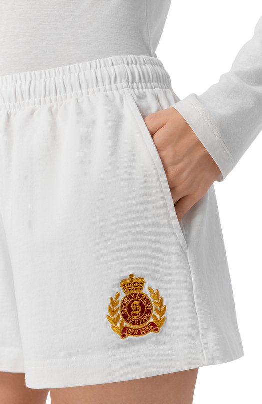 Хлопковые шорты Sporty and Rich SH03762243WH01 Белый  SH03762243WH01 Фото 5