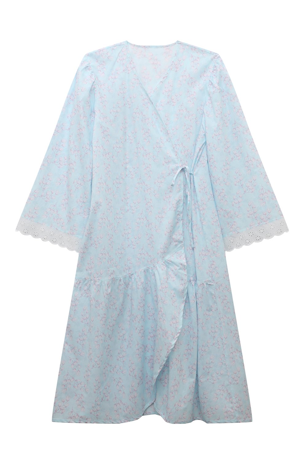 Хлопковый халат AMIKI CHILDREN голубого цвета по цене 14850 руб., арт. MILA/BLUE FL0WERS, фото 1 Хлопковый халат AMIKI CHILDREN, арт. MILA/BLUE FL0WERS, фото 1