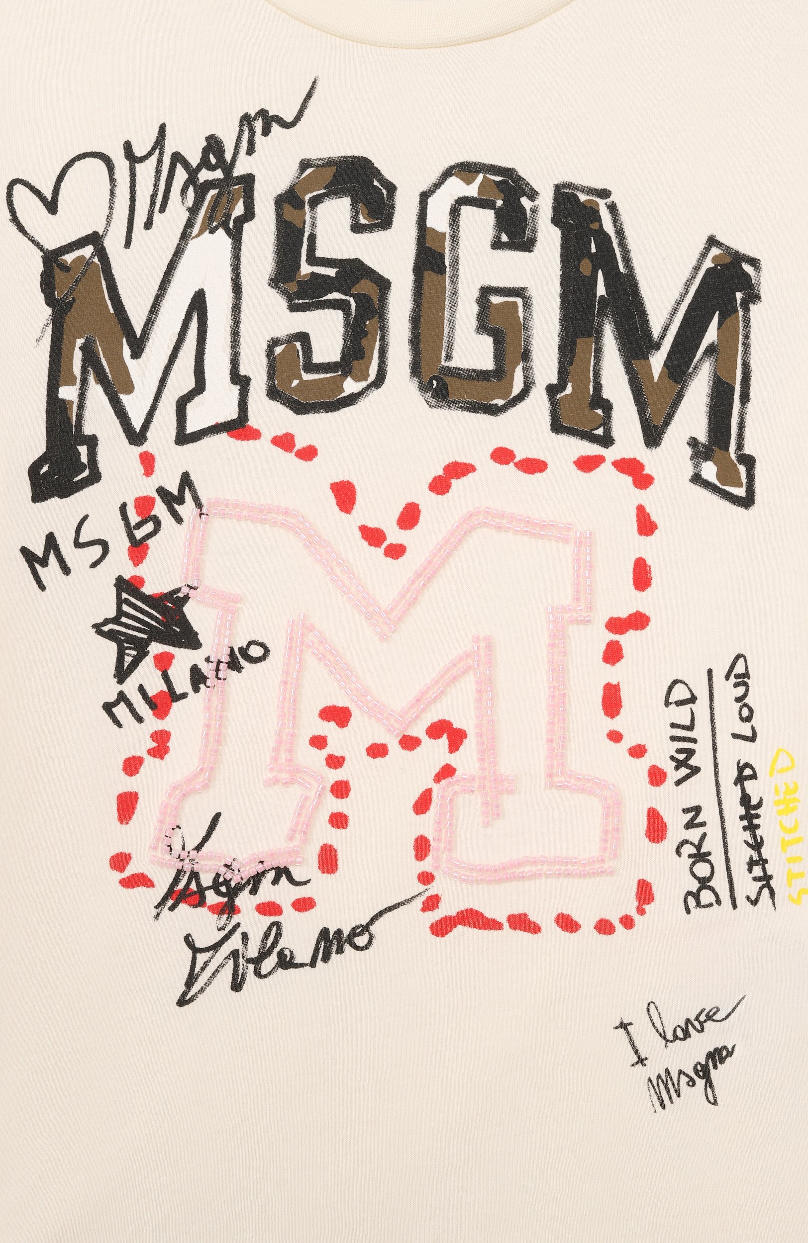 Хлопковая футболка MSGM KIDS, арт. F6MSJGTH314, фото 3