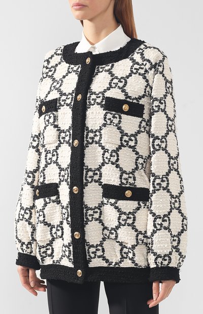 Хлопковый кардиган GUCCI белого цвета по цене 245000 руб., арт. 577454/ZACCV, фото 3 Хлопковый кардиган GUCCI, арт. 577454/ZACCV, фото 3