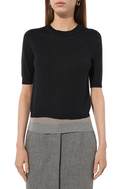 Пуловер из шерсти и шелка LORENA ANTONIAZZI темно-синего цвета по цене 49950 руб., арт. A24111TM45B/2862, фото 3 Пуловер из шерсти и шелка LORENA ANTONIAZZI, арт. A24111TM45B/2862, фото 3