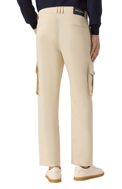 Хлопковые брюки-карго BALMAIN кремового цвета по цене 112000 руб., арт. FH1PM095/CG15, фото 4 Хлопковые брюки-карго BALMAIN, арт. FH1PM095/CG15, фото 4
