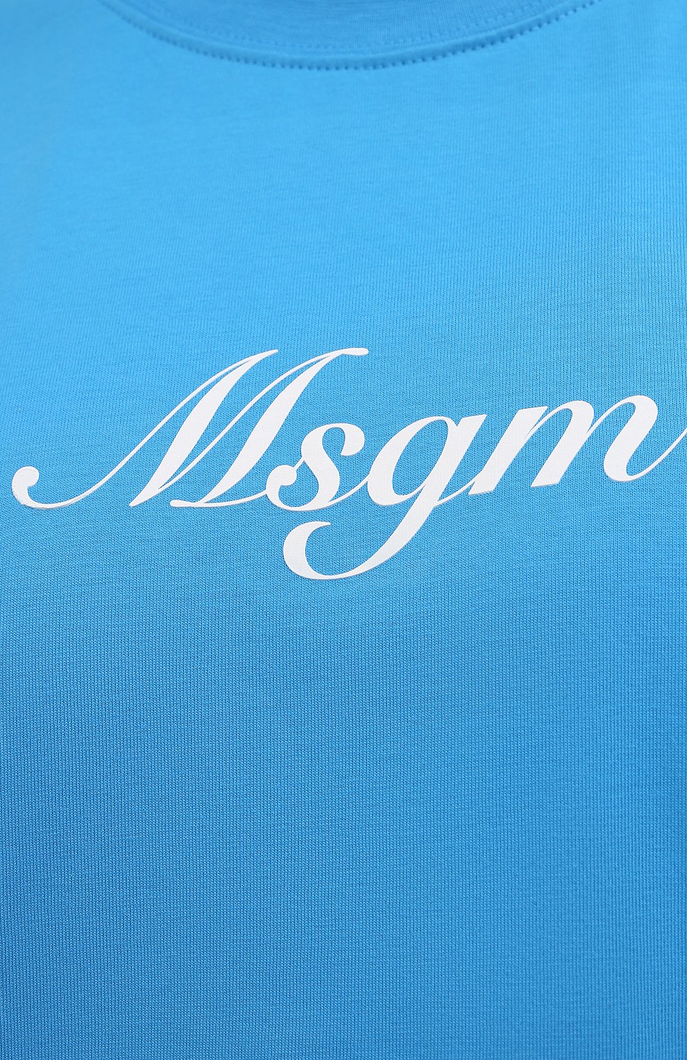 Хлопковая футболка MSGM голубого цвета по цене 11200 руб., арт. 3042MDM207 217498, фото 5 Хлопковая футболка MSGM, арт. 3042MDM207 217498, фото 5