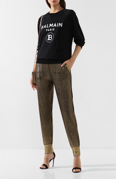 Хлопковый свитшот BALMAIN черного цвета по цене 49950 руб., арт. SF13602/J163, фото 2 Хлопковый свитшот BALMAIN, арт. SF13602/J163, фото 2