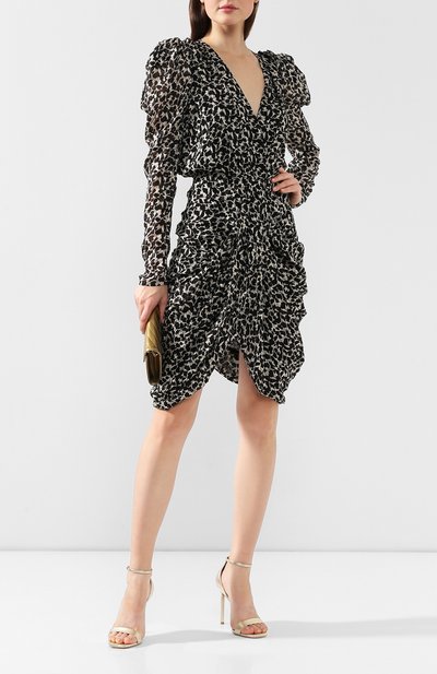 Платье из вискозы ISABEL MARANT черно-белого цвета по цене 77550 руб., арт. R01578-19H032I/ISS0LYA, фото 2 Платье из вискозы ISABEL MARANT, арт. R01578-19H032I/ISS0LYA, фото 2