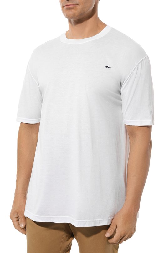 Хлопковая футболка Paul&Shark C0P1092/3XL-6XL Белый  C0P1092/3XL-6XL Фото 3