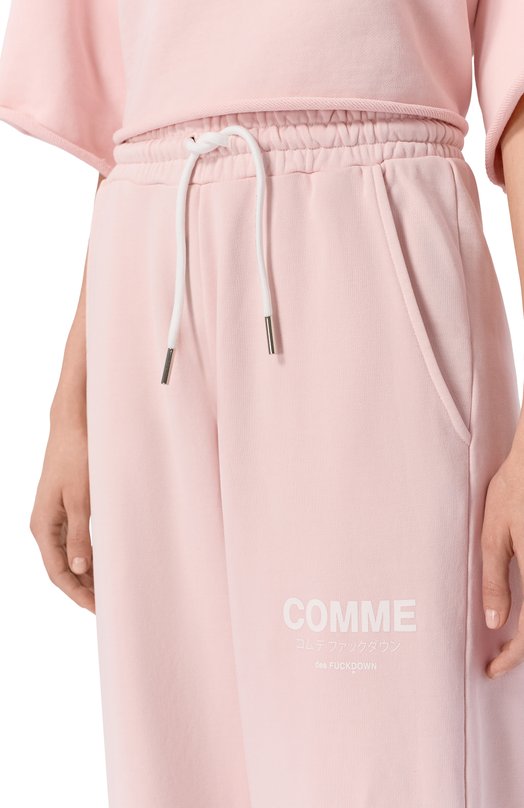 Хлопковые брюки Comme des Fuckdown CFABW01581 Розовый  CFABW01581 Фото 5