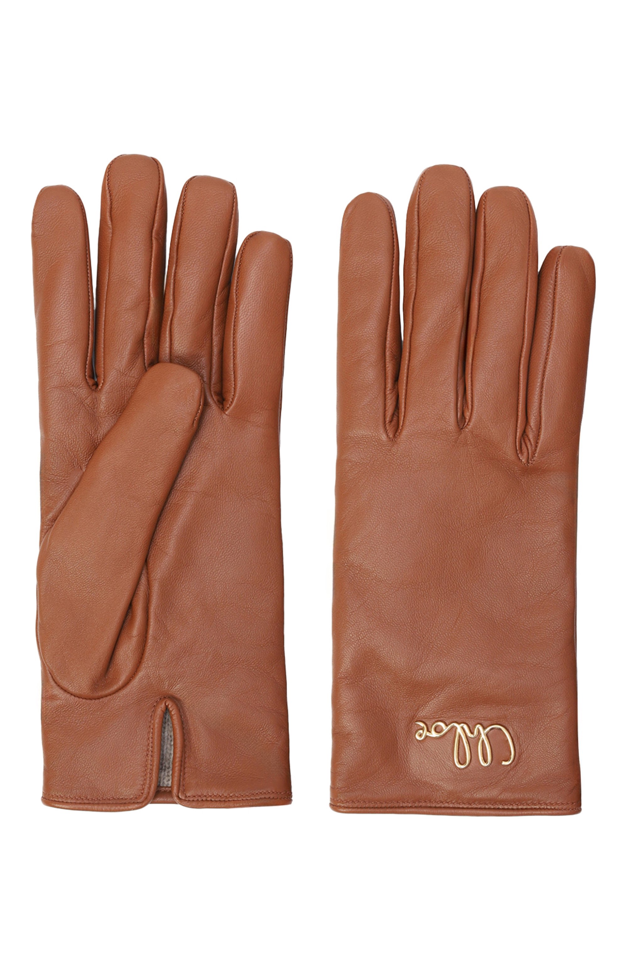 Кожаные перчатки CHLOÉ, арт. C24WG020LBR, фото 2