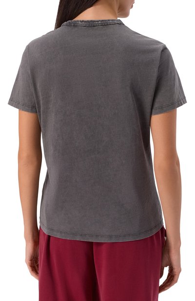 Хлопковая футболка HUGO серого цвета по цене 7940 руб., арт. 50544868, фото 4 Хлопковая футболка HUGO, арт. 50544868, фото 4