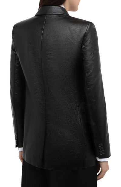 Кожаный жакет SAINT LAURENT черного цвета по цене 520500 руб., арт. 636931/YCDG2, фото 4 Кожаный жакет SAINT LAURENT, арт. 636931/YCDG2, фото 4
