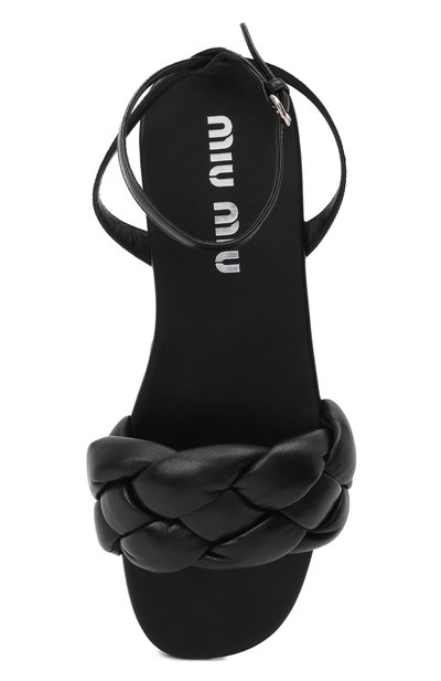 Кожаные сандалии MIU MIU черного цвета по цене 80000 руб., арт. 5X431D-LYB-F0002-005, фото 5 Кожаные сандалии MIU MIU, арт. 5X431D-LYB-F0002-005, фото 5