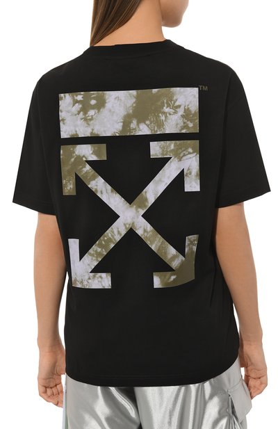 Хлопковая футболка OFF-WHITE черного цвета по цене 46300 руб., арт. OWAA089F22JER004, фото 3 Хлопковая футболка OFF-WHITE, арт. OWAA089F22JER004, фото 3