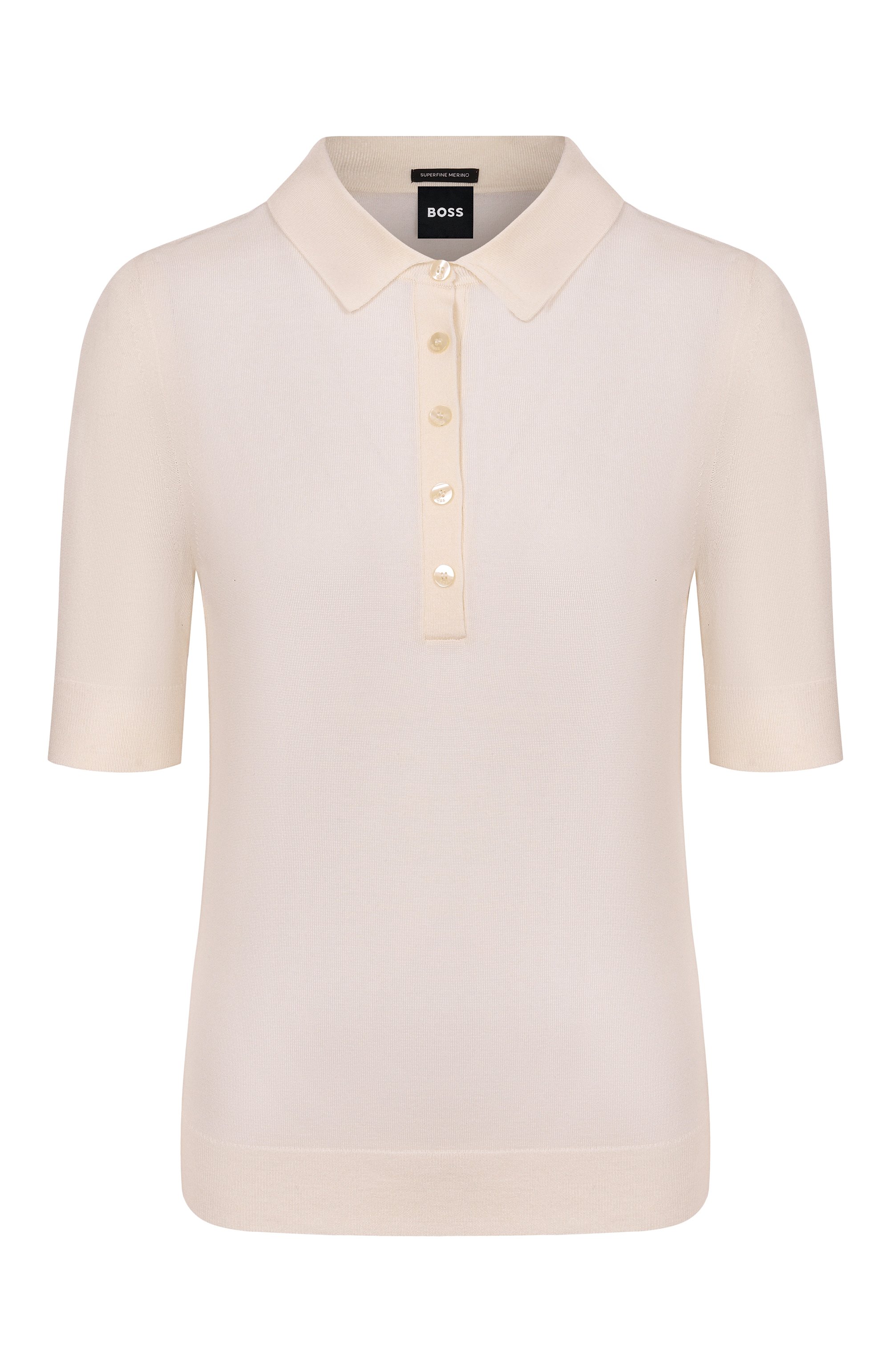 Шерстяное поло BOSS кремового цвета по цене 19950 руб., арт. 50545015, фото 1 Шерстяное поло BOSS, арт. 50545015, фото 1