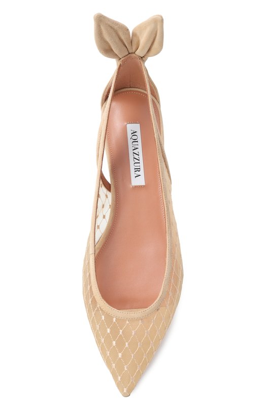 Балетки Bow Tie Aquazzura DNNFLAA0/FMS Бежевый  DNNFLAA0/FMS Фото 6