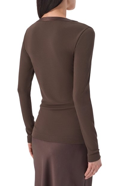 Хлопковый пуловер BRUNELLO CUCINELLI коричневого цвета по цене 92400 руб., арт. MP952FD610, фото 4 Хлопковый пуловер BRUNELLO CUCINELLI, арт. MP952FD610, фото 4