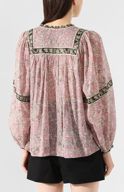 Хлопковая рубашка ISABEL MARANT ETOILE, арт. HT1665-20P028E/VI0LETTE, фото 4