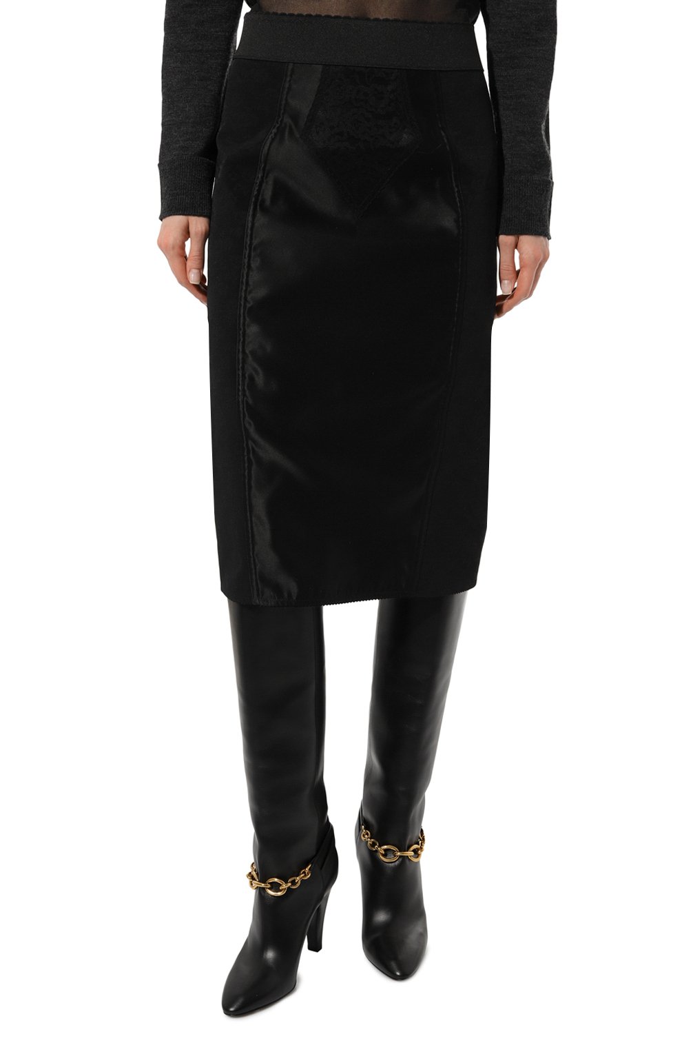 Юбка DOLCE & GABBANA черного цвета по цене 85800 руб., арт. F4Z81T/GDC38, фото 3 Юбка DOLCE & GABBANA, арт. F4Z81T/GDC38, фото 3