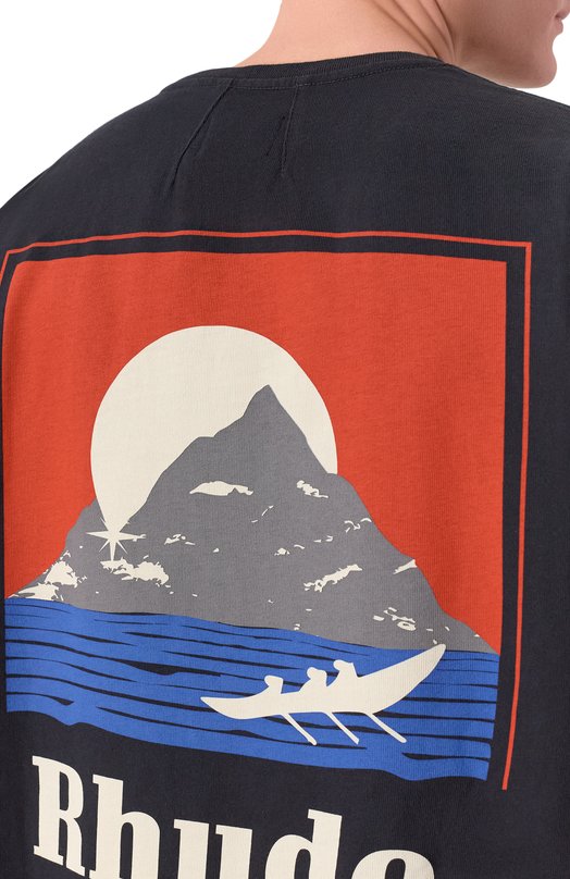 Хлопковая футболка Rhude RHPS26TT18012 Чёрный  RHPS26TT18012 Фото 5