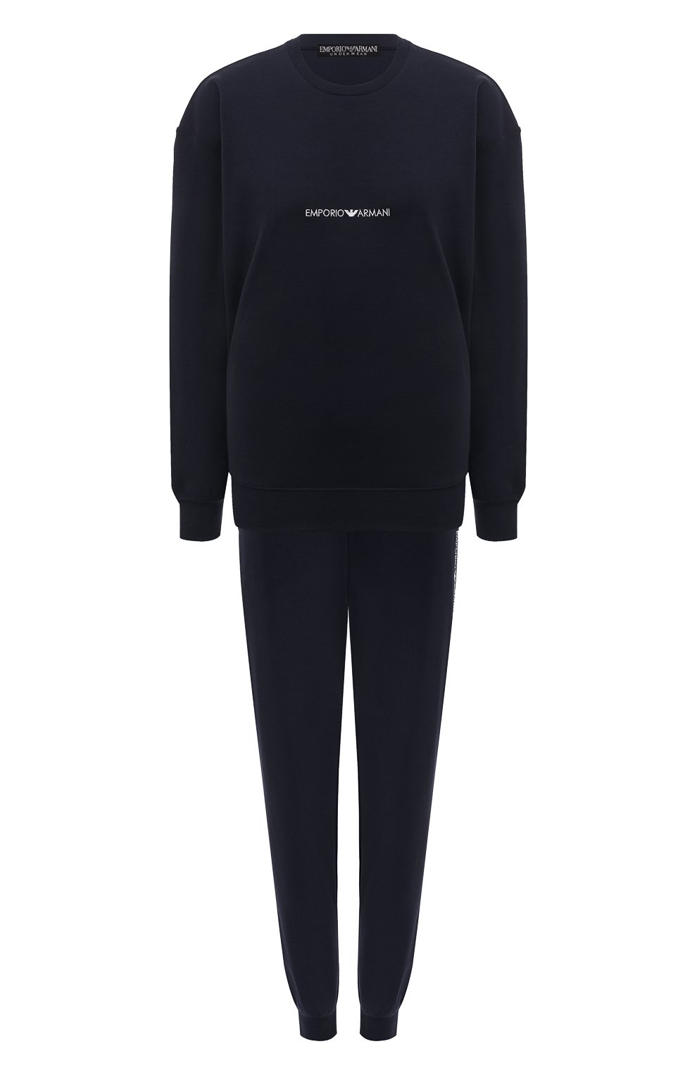 Хлопковая пижама EMPORIO ARMANI темно-синего цвета по цене 16050 руб., арт. 164852/CS290, фото 1 Хлопковая пижама EMPORIO ARMANI, арт. 164852/CS290, фото 1