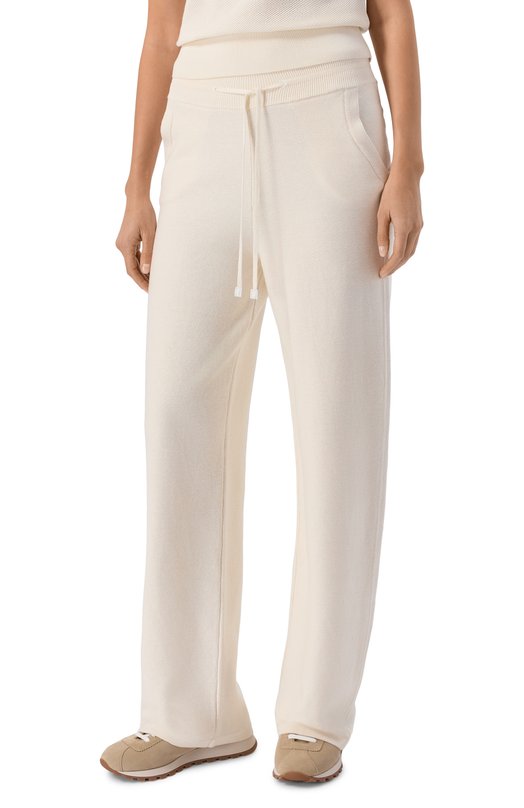 Брюки из шелка и хлопка MVST WS61-605MU Кремовый  WS61-605MU Фото 3