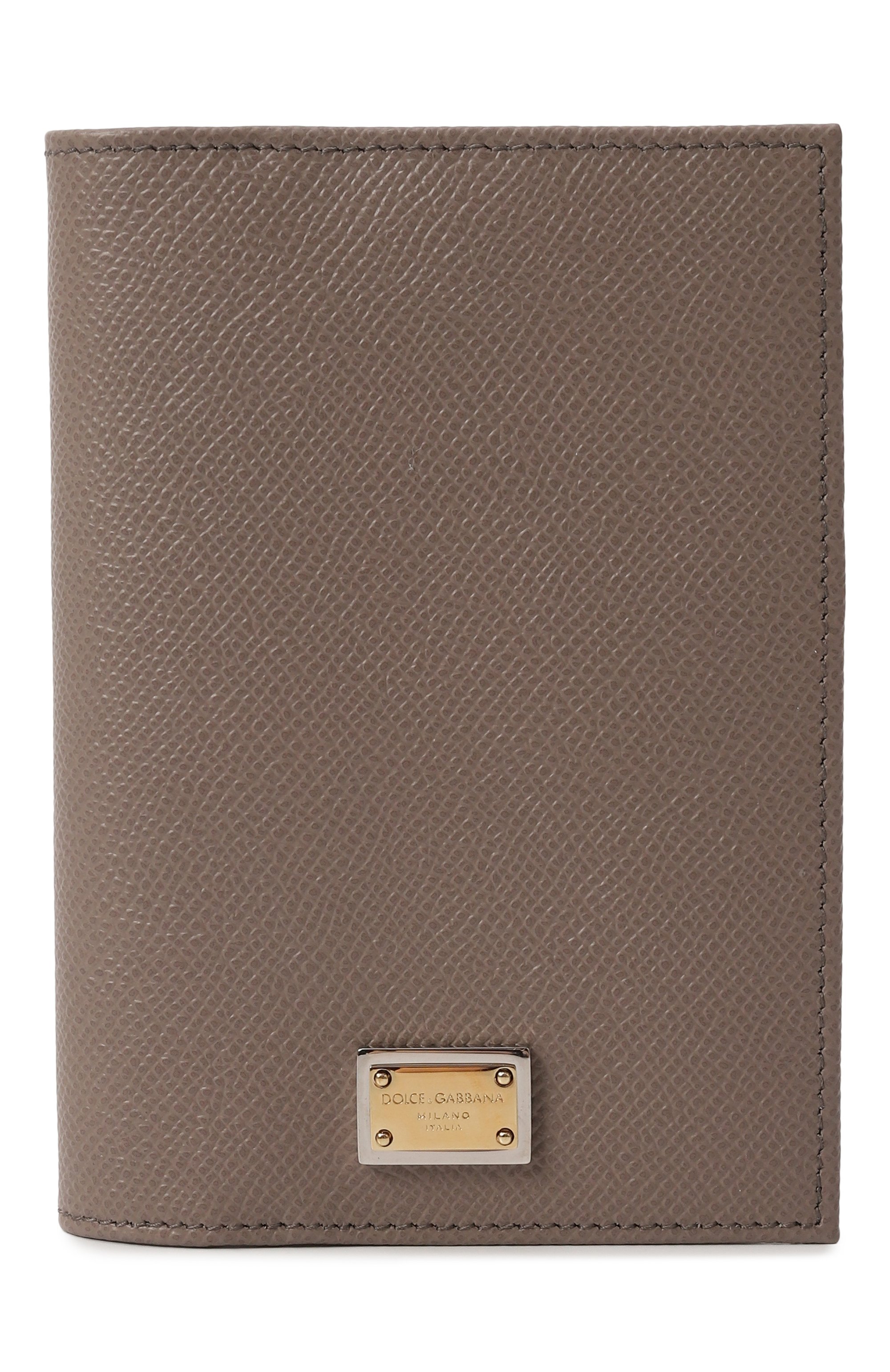 Кожаная обложка для паспорта DOLCE & GABBANA серого цвета по цене 34350 руб., арт. BI2215/A1001, фото 1 Кожаная обложка для паспорта DOLCE & GABBANA, арт. BI2215/A1001, фото 1