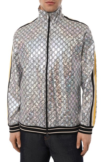 Бомбер GUCCI серебряного цвета по цене 230400 руб., арт. 546898 XJADL, фото 3 Бомбер GUCCI, арт. 546898 XJADL, фото 3