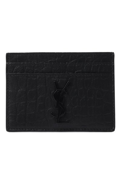 Мужской кожаный футляр для кредитных карт с тиснением SAINT LAURENT, арт. 485631/C9H0U