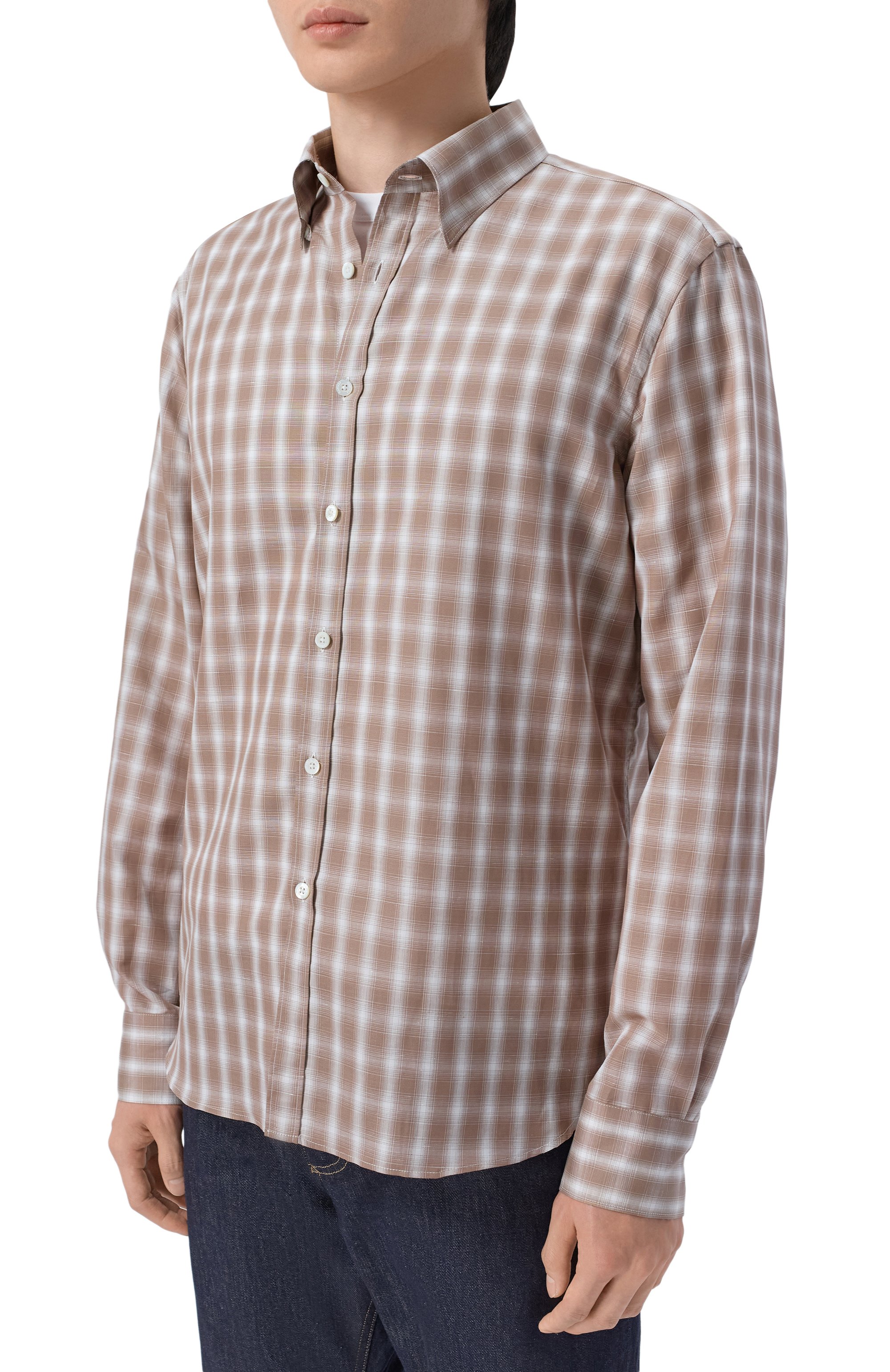 Рубашка из хлопка и льна CANALI, арт. CSL7049/GL03754, фото 3