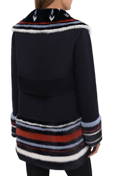 Пальто с меховой отделкой VALENTINO, арт. UF3FAB80DCF, фото 4