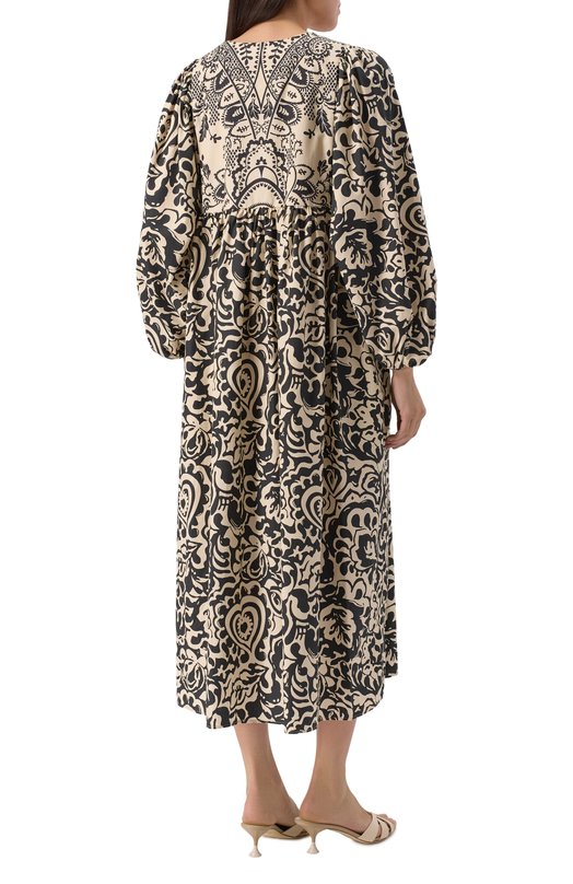 Хлопковое платье Weekend Max Mara ANZI0 Бежевый  ANZI0 Фото 4