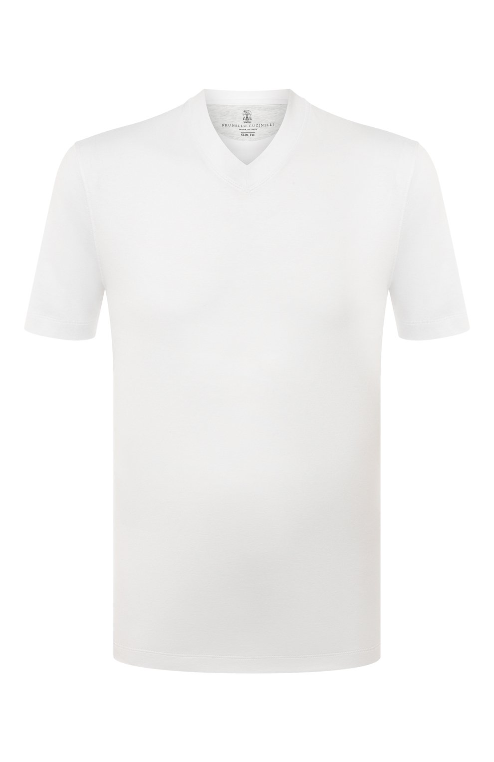 Хлопковая футболка BRUNELLO CUCINELLI белого цвета по цене 34700 руб., арт. M0T611344, фото 1 Хлопковая футболка BRUNELLO CUCINELLI, арт. M0T611344, фото 1