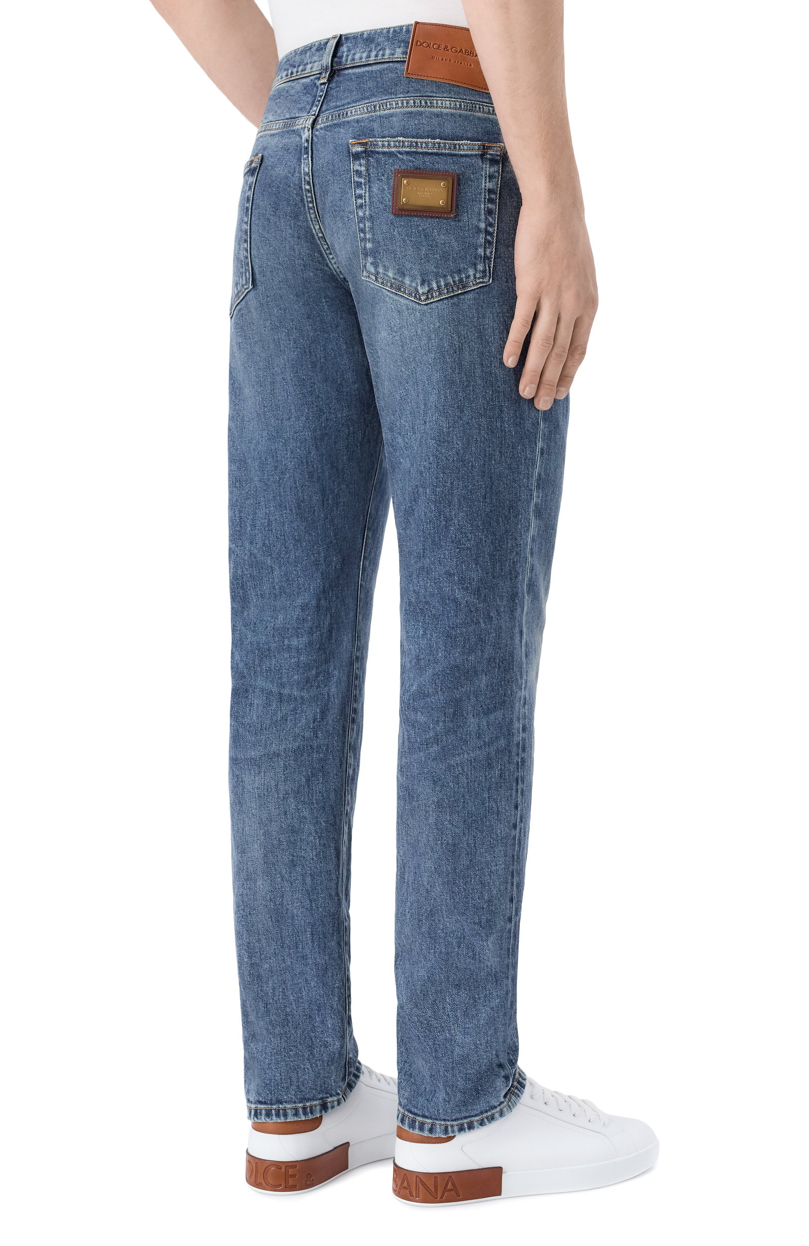 Джинсы slim DOLCE & GABBANA синего цвета по цене 89950 руб., арт. GY07CD/G8PK5, фото 4 Джинсы slim DOLCE & GABBANA, арт. GY07CD/G8PK5, фото 4