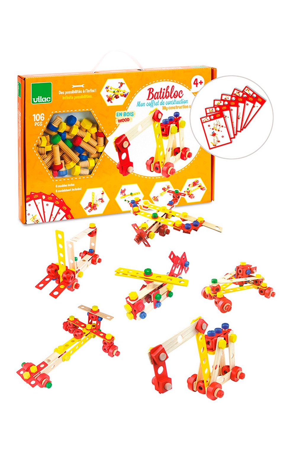 Конструктор из дерева батиблок VILAC, арт. 2139, фото 1