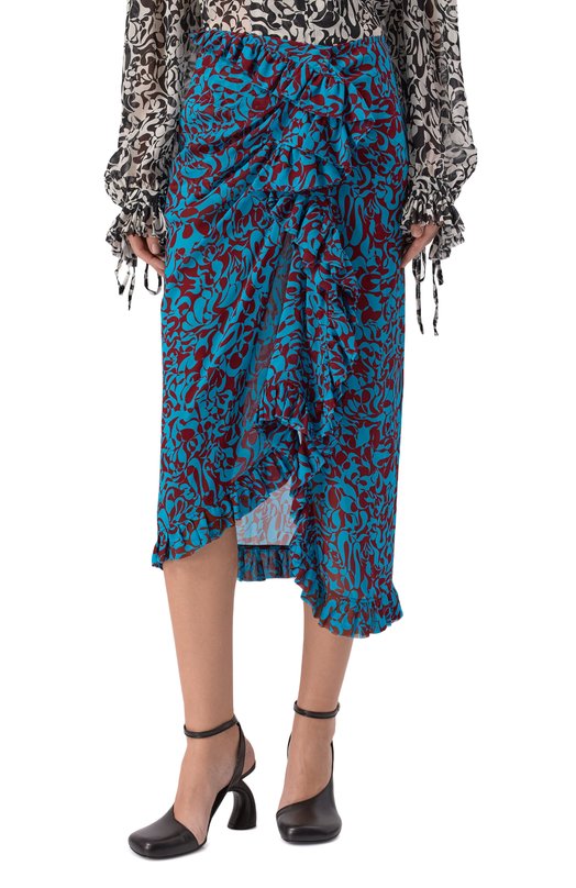 Юбка из вискозы Dries Van Noten 130813/3006 Разноцветный  130813/3006 Фото 3
