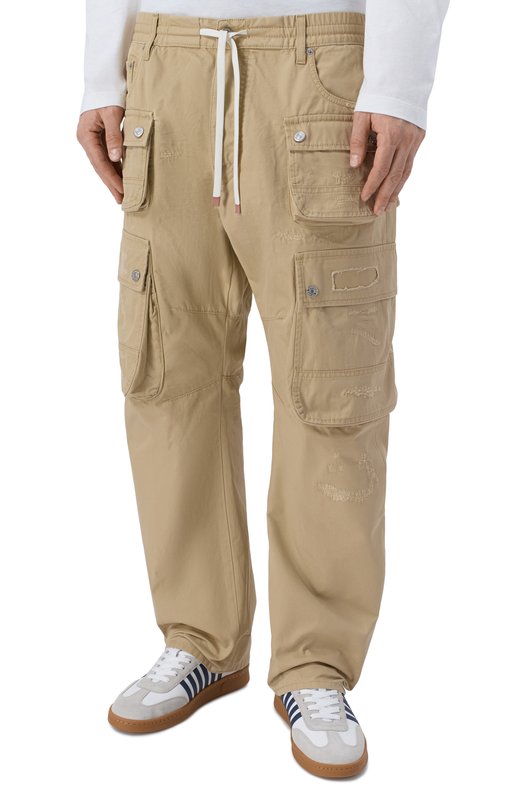 Хлопковые брюки-карго Dsquared2 S74KB1113/S41794 Бежевый  S74KB1113/S41794 Фото 3