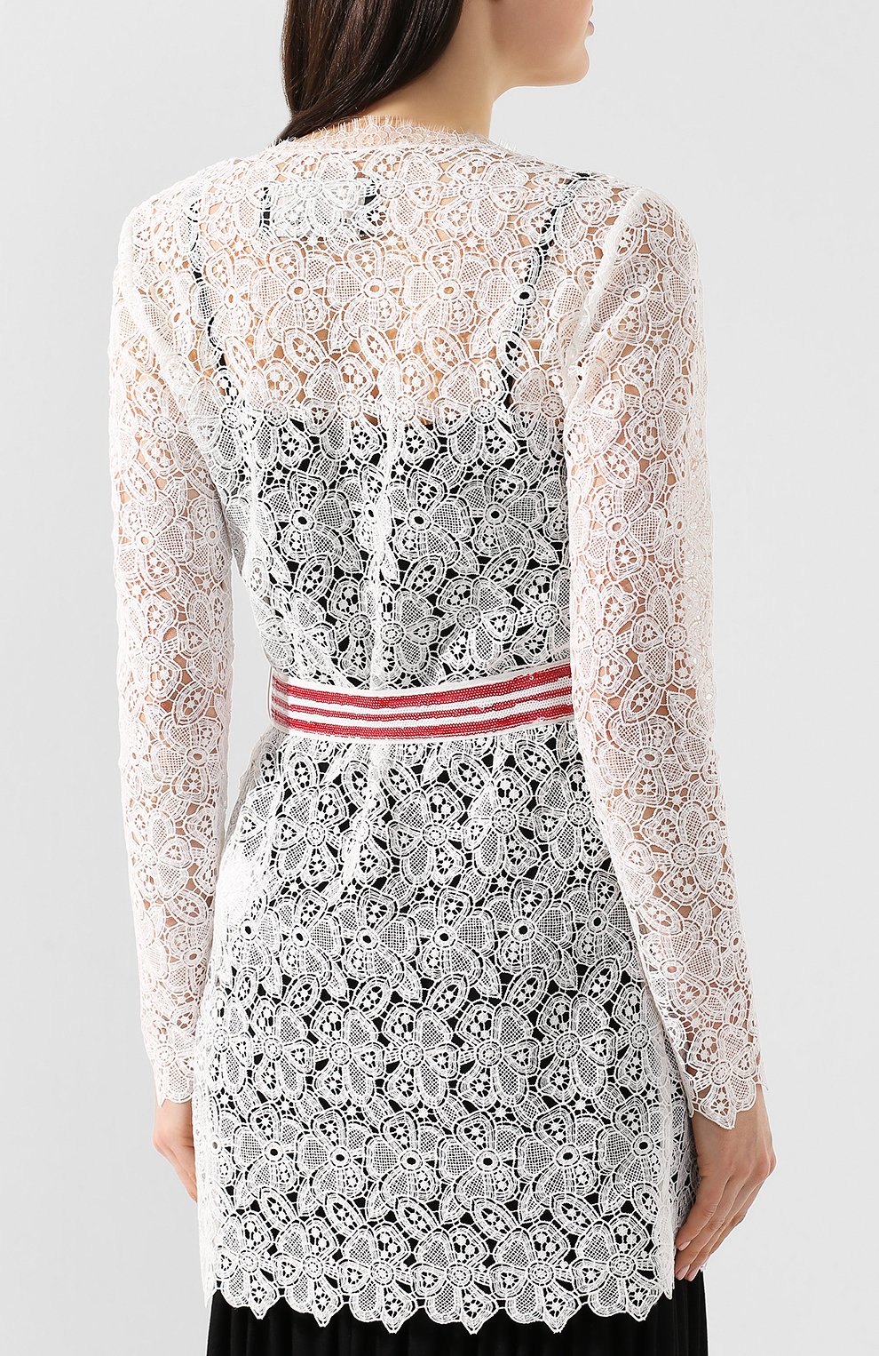 Кардиган с поясом ERMANNO ERMANNO SCERVINO белого цвета по цене 24350 руб., арт. 44 T CP38 MAC, фото 4 Кардиган с поясом ERMANNO ERMANNO SCERVINO, арт. 44 T CP38 MAC, фото 4