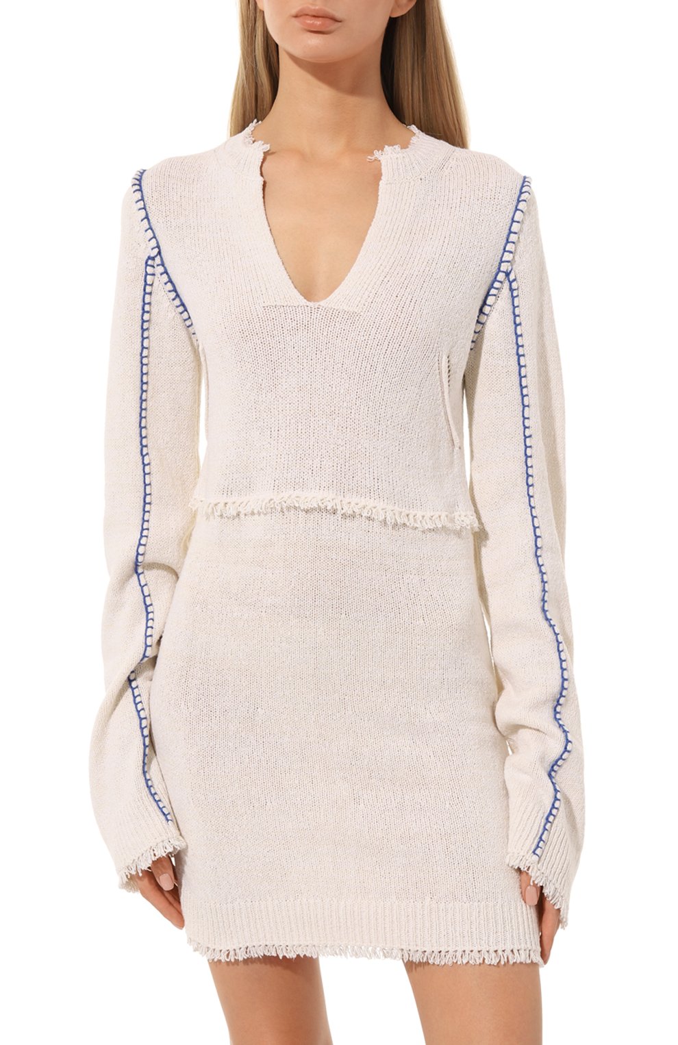 Платье из шелка и хлопка ZADIG AND VOLTAIRE кремового цвета по цене 85200 руб., арт. KWDR00166, фото 3 Платье из шелка и хлопка ZADIG AND VOLTAIRE, арт. KWDR00166, фото 3