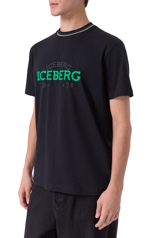 Хлопковая футболка Iceberg F010/6325 Чёрный  F010/6325 Фото 3