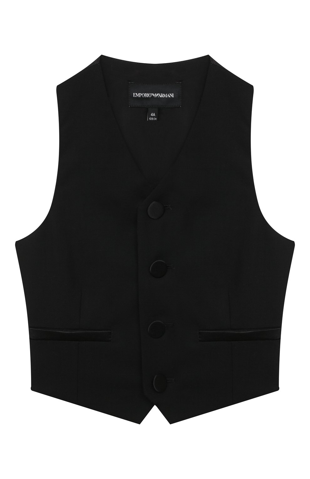 Шерстяной жилет EMPORIO ARMANI черного цвета по цене 22300 руб., арт. 6H4GJD/4N3FZ, фото 1 Шерстяной жилет EMPORIO ARMANI, арт. 6H4GJD/4N3FZ, фото 1