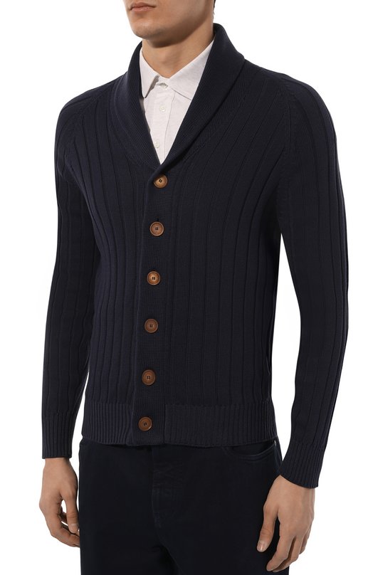 Хлопковый кардиган Brunello Cucinelli M2870B2303 Синий  M2870B2303 Фото 3