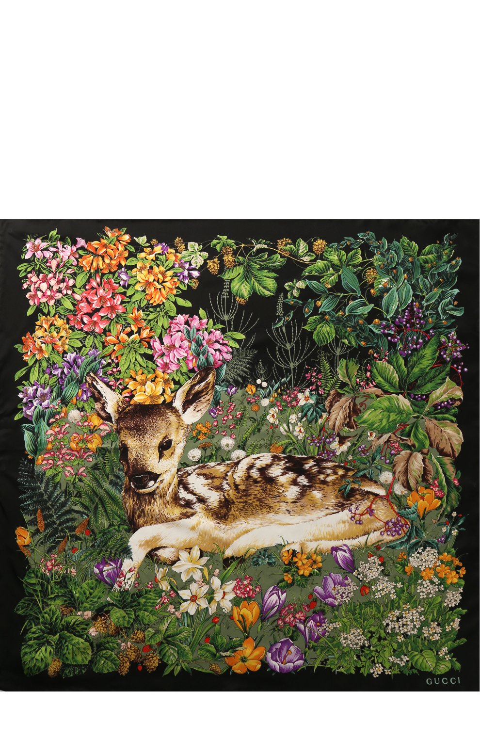 Шелковый платок с принтом GUCCI, арт. 513229/3G001, фото 3