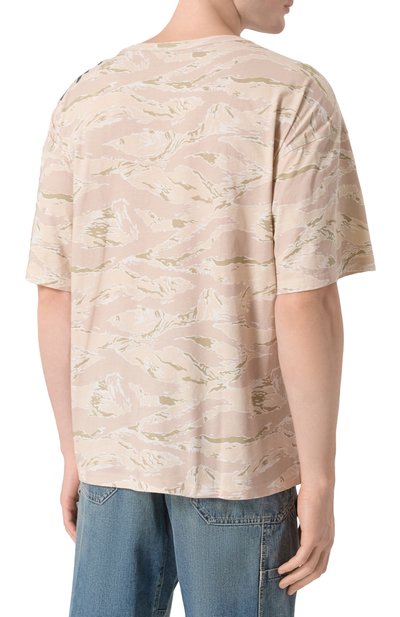 Хлопковая футболка DIESEL бежевого цвета по цене 16650 руб., арт. A19317/0DLBM, фото 4 Хлопковая футболка DIESEL, арт. A19317/0DLBM, фото 4