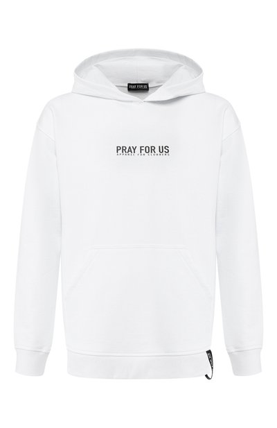 Хлопковое худи PRAY FOR US, арт. BRH-02 WHITE, фото 1