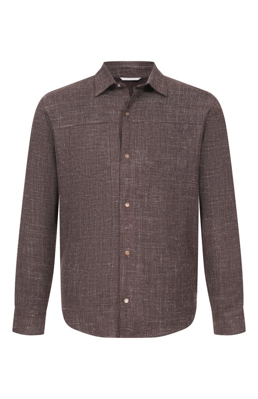 Рубашка из шерсти и кашемира Marco Pescarolo ZEUS/5326 Коричневый ZEUS/5326